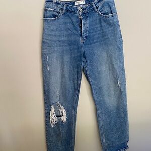 Abercrombie & Fitch the Dad Curve Love Sz 14/32 High Rise Blue Jeans